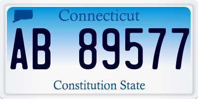 CT license plate AB89577