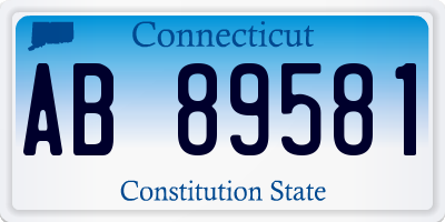 CT license plate AB89581
