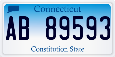 CT license plate AB89593