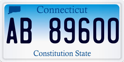 CT license plate AB89600