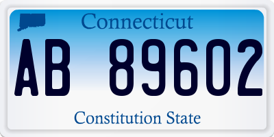 CT license plate AB89602