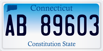 CT license plate AB89603