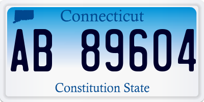 CT license plate AB89604