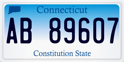 CT license plate AB89607