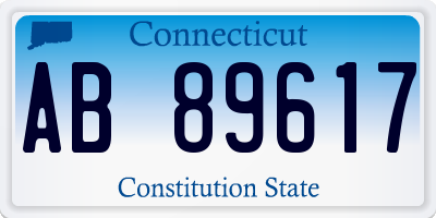 CT license plate AB89617