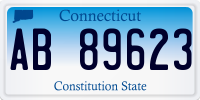 CT license plate AB89623