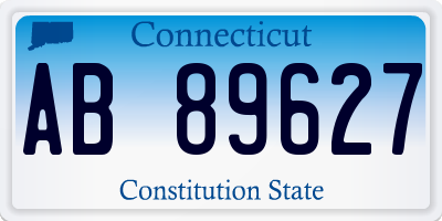 CT license plate AB89627