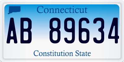 CT license plate AB89634