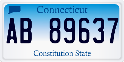 CT license plate AB89637