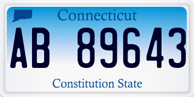 CT license plate AB89643