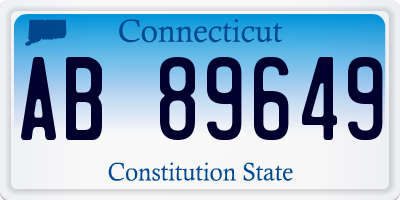 CT license plate AB89649