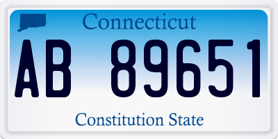 CT license plate AB89651