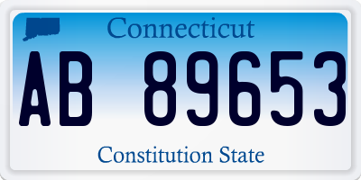 CT license plate AB89653