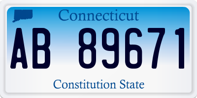 CT license plate AB89671