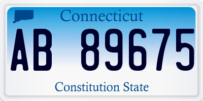 CT license plate AB89675