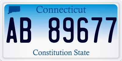 CT license plate AB89677