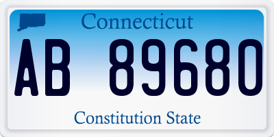 CT license plate AB89680