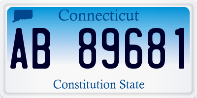 CT license plate AB89681