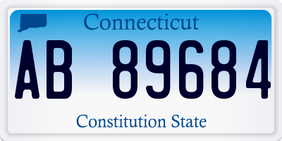 CT license plate AB89684