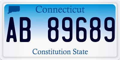 CT license plate AB89689