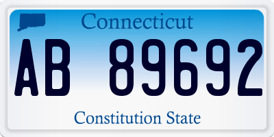 CT license plate AB89692