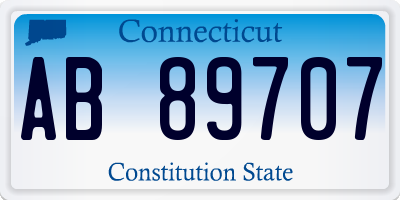 CT license plate AB89707