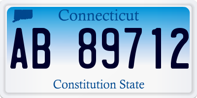 CT license plate AB89712