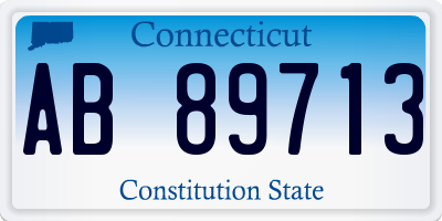 CT license plate AB89713