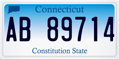 CT license plate AB89714