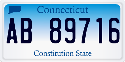 CT license plate AB89716