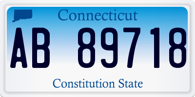 CT license plate AB89718