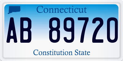 CT license plate AB89720