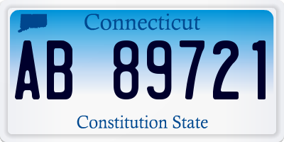 CT license plate AB89721