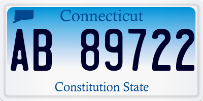 CT license plate AB89722