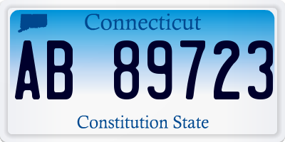 CT license plate AB89723