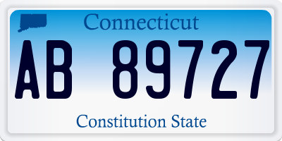 CT license plate AB89727