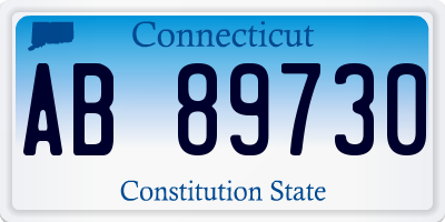 CT license plate AB89730