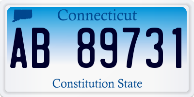 CT license plate AB89731