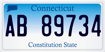 CT license plate AB89734