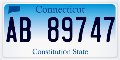 CT license plate AB89747