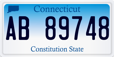 CT license plate AB89748