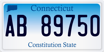 CT license plate AB89750