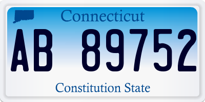 CT license plate AB89752