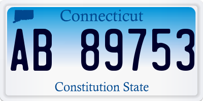 CT license plate AB89753