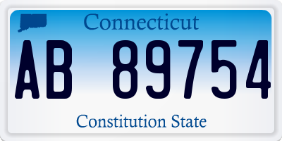 CT license plate AB89754