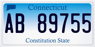 CT license plate AB89755