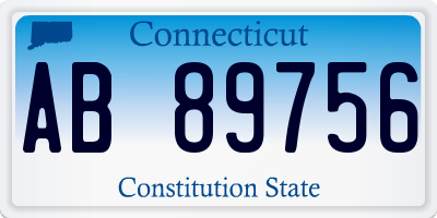 CT license plate AB89756