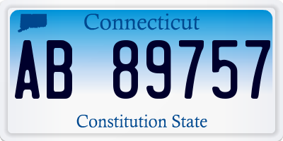 CT license plate AB89757