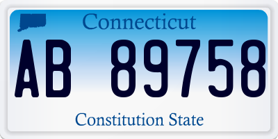 CT license plate AB89758