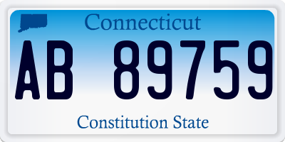 CT license plate AB89759